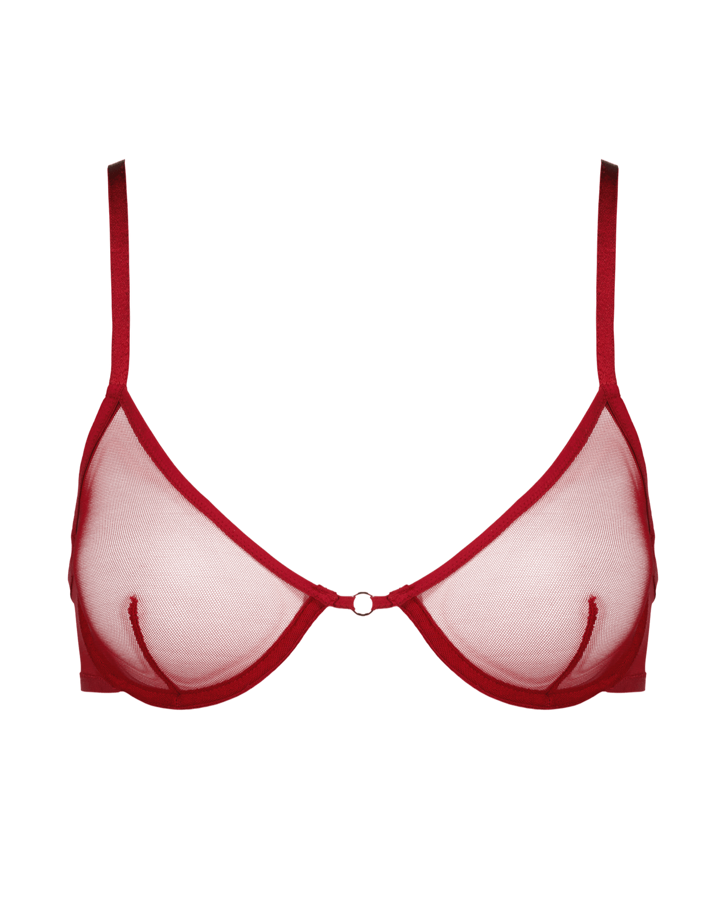 Soutien-gorge avec armatures en tulle rouge pour petites poitrines